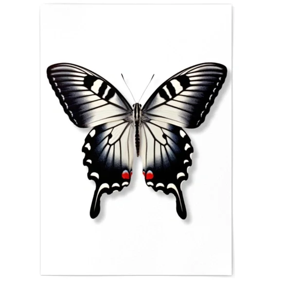 Watercolor Zebra Swallowtail Butterfly Wall Art Illustration Print Unframed - Picture 2 of 5